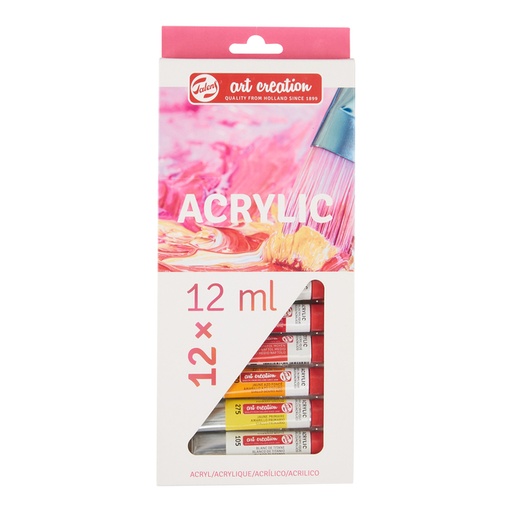 [1385472] Acrylverf Talens Art Creation met stappenplan 12ml set à 12 kleuren