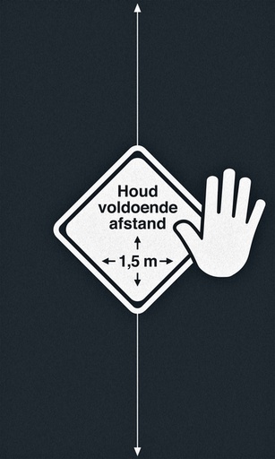 [1386265] Deurmat afstand houden 90x150cm