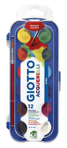[1386278] Gouache Giotto 30mm doos à 12 kleuren met penseel
