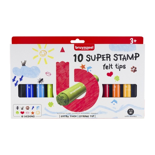 [1386495] Stempel Bruynzeel Kids Super Stamp set à 10 kleuren