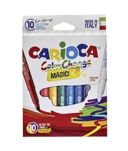 [1386817] Viltstiften Carioca Magic set à 10 stuks assorti