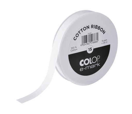 [1386895] Lint Colop E-Mark 15mmx25m wit