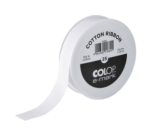 [1386896] Lint Colop E-Mark 25mmx25m wit