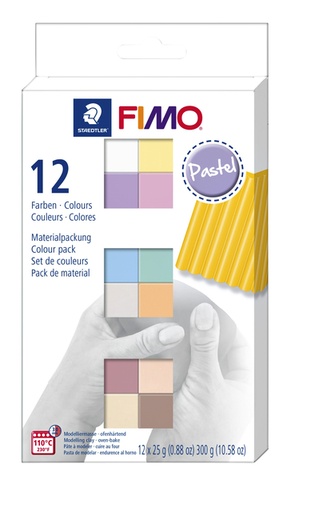 [1386969] Klei Fimo  soft colour pak à 12 pastel kleuren