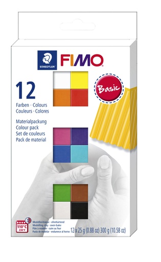 [1386971] Klei Fimo  soft colour pak à 12 basis kleuren