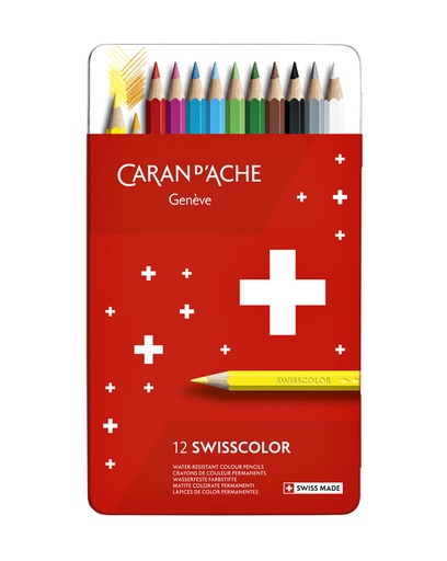 [1387131] Kleurpotloden Caran d'Ache Swisscolor 12 stuks assorti