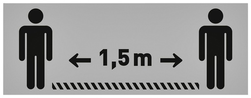 [1387707] Vloersticker OPUS 2 40x15cm lichtgrijs/zwart