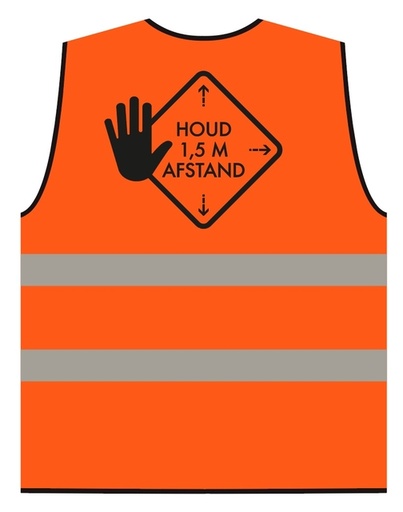 [1387751] Veiligheidsvest afstand houden XL oranje