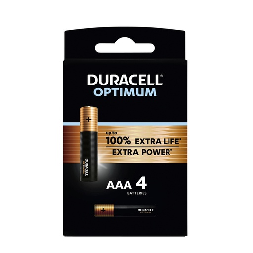 [1387935] Batterij Duracell Optimum 100% 4xAAA