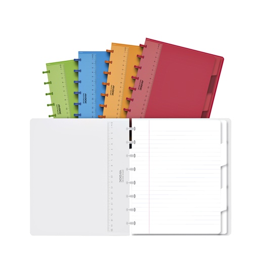 [1388106] Schrift Adoc A5 lijn 144 pagina's 90gr met 5 tabbladen assorti