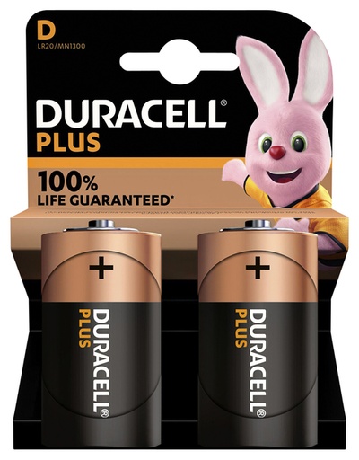 [1388154] Batterij Duracell Plus 2x D