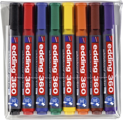 [1388260] Whiteboardmarker edding 360 rond 1.5-3mm assorti 8 stuks