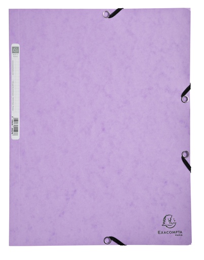[1388332] Elastomap Exacompta Aquarel A4 3 kleppen 400gr glanskarton lila