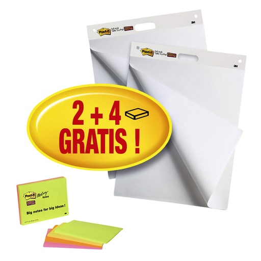 [1388436] Meeting chart Post-it 559 Super Sticky 63.5x76.2cm 2 blokken + 1 pak Meeting notes gratis