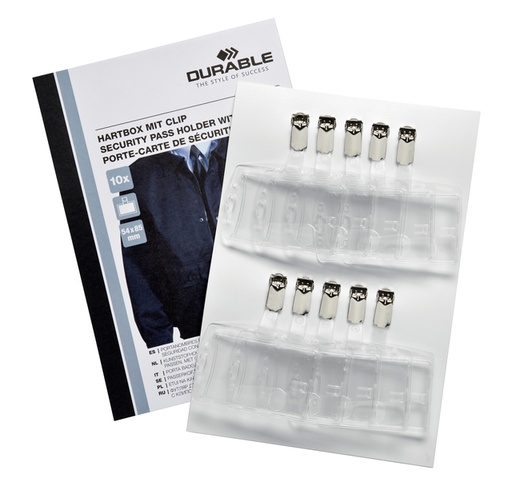 [1388501] Veiligheidspashouder Durable Security met clip 54x85mm set à 10 stuks