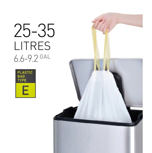 [1388744] Afvalzak EKO MDPE type E met trekband 55x70cm 25-35L wit rol à 12 stuks