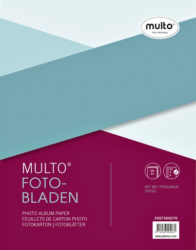 [273064] Interieur Multo fotobladen A4 23-gaats met dekvel wit 20 vel