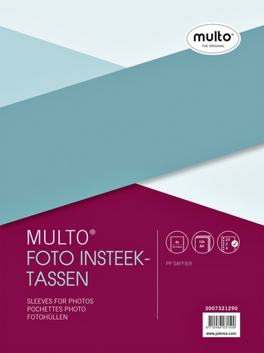 [273067] Fototas Multo A4 23-gaats 4-vaks 10X15cm PP transparant 10 stuks