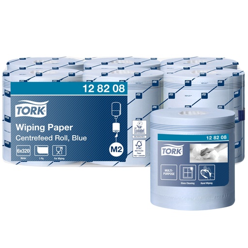[1391505] Poetspapier Tork M2 Advanced 1-laags 320m blauw 128208