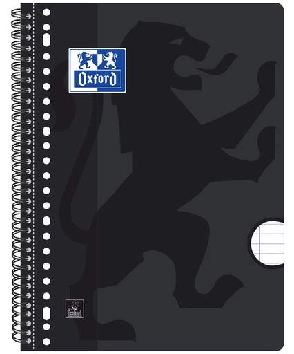 [274448] Collegeblok Oxford A4+ lijn 4-gaats 180 pagina's 80gr zwart