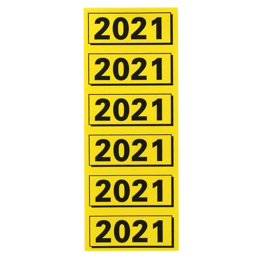 [1391672] Rugetiket Elba 2021 geel met zwarte opdruk 120 stuks