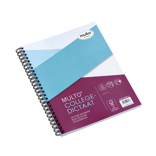 [278441] Collegeblok Multo A5 ruit 5x5mm 17-gaats 80 pagina's 80gr wit