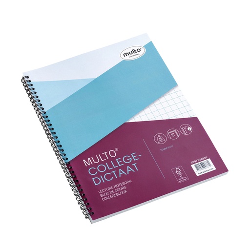 [278569] Collegeblok Multo A4 ruit 10x10mm 23-gaats 160 pagina's 80gr wit