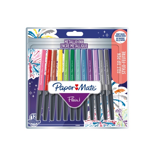 [1396730] Fineliner Paper Mate Flair Metallic 12 stuks assorti