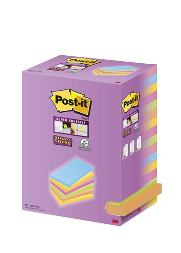 [1396911] Memoblok Post-it 655 127x76mm assorti 16 stuks