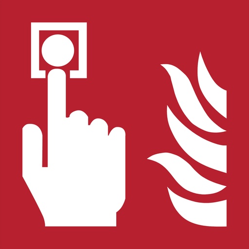 [1398489] Pictogram bordje Djois Brandmelder 200x200mm rood