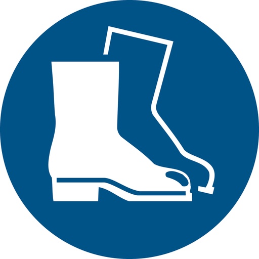 [1398496] Pictogram bordje Djois Veiligheidsschoenen verplicht Ø200mm blauw