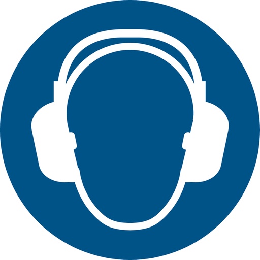 [1398508] Pictogram bordje Djois Gehoorbescherming verplicht Ø200mm blauw