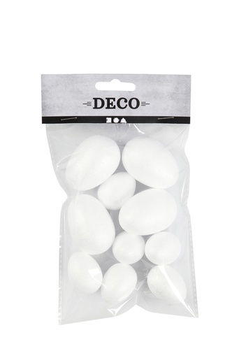 [1399029] Eieren Creativ Company styropor 6 stuks 25x23mm 6 stuks 35x48mm wit