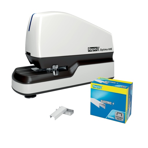 [303007] Nietmachine Rapid Optima 60E elektrisch contactloos 60 vel wit/zwart