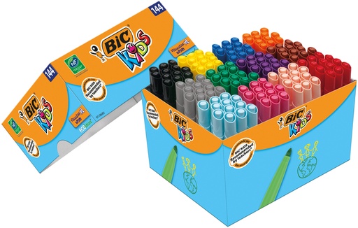 [1399092] Kleurstiften BicKids visacolor ecolutions XL assorti schoolbox à 144 stuks