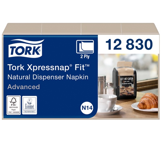 [1399853] Servet Tork N14 Xpressnap Fit Advanced multifold 2-laags 213x165mm 720 vel naturel 12830