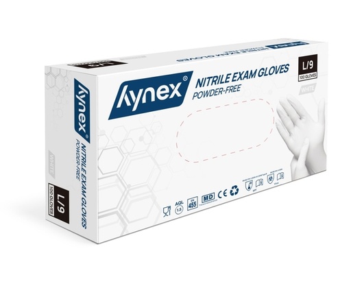 [1400086] Handschoen Hynex nitril L wit 3.5g 100 stuks