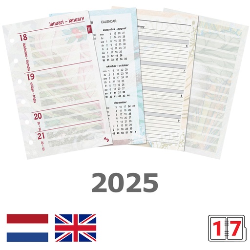 [1400375] Agendavulling 2026 Kalpa Pocket bloemen 7dagen/2pagina's