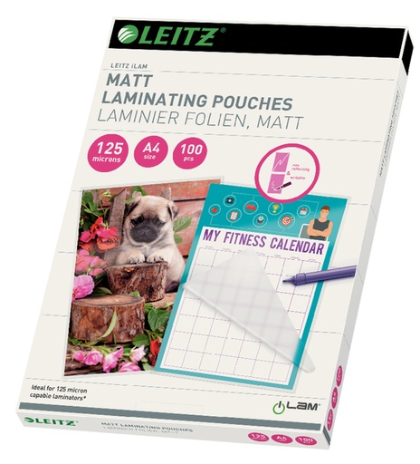 [1400422] Lamineerhoes Leitz iLAM A4 2x125micron EVA Mat 100stuks