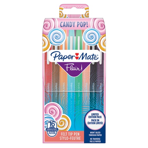 [1401220] Fineliner Paper Mate Flair Candy Pop wallet à 16 kleuren