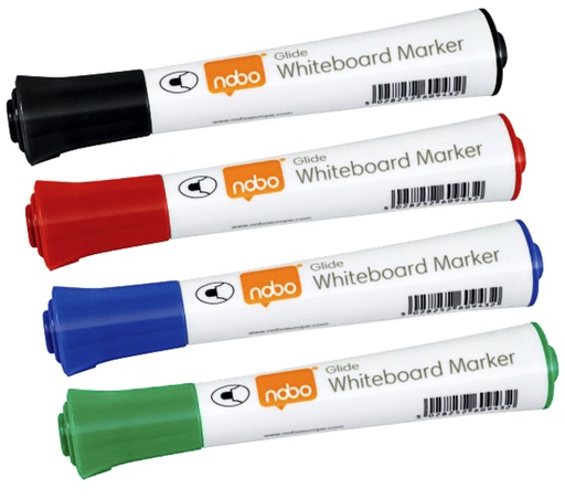 [1401555] Whiteboardmarker Nobo Glide rond assorti 2mm 10st