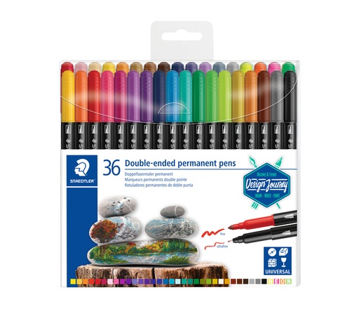 [1403681] Viltstift Staedtler Design Journey permanent dubbele punt 36 kleuren