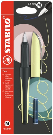 [1403762] Vulpen STABILO Flow medium pastel geel blister à 1 stuk