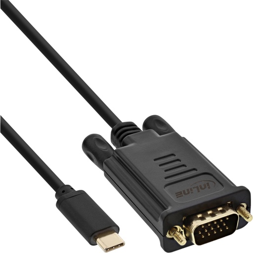[1404390] Kabel inLine USB-C VGA 3.1 M/M 2 meter zwart