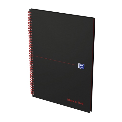 [011500] Spiraalblok Oxford Black n' Red A4 lijn 140 pagina's 80gr