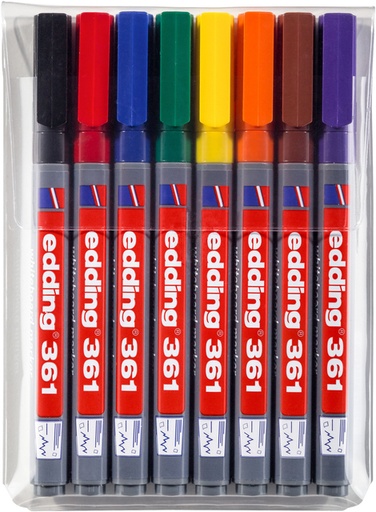 [1404506] Whiteboardmarker edding 361 rond 1mm assorti set à 8 stuks