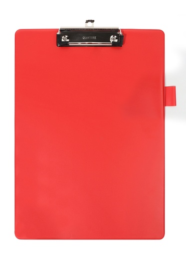 [316172] Klembord Quantore A4 staand PVC rood met 100mm klem + penlus