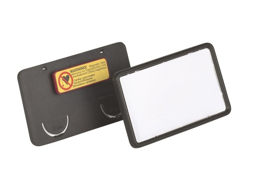 [1405124] Badge Durable clip card met magneet 40x75mm zwart 25 stuks