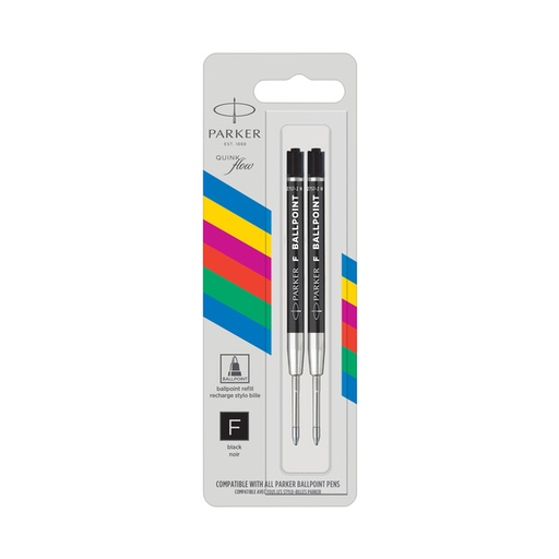 [1405912] Balpenvulling Parker Economic fijn zwart blister à 2 stuks