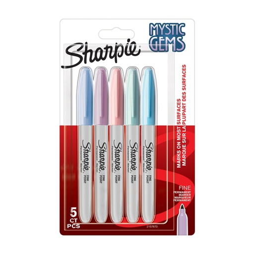 [1405936] Viltstift Sharpie rond Mystic Gems assorti blister à 5 stuks